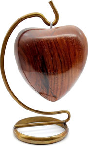 Handcrafted Wooden Heart Shaped Urn <b>Keepsake</b> Cremation <b>for</b> Human Pet <b>Ashes</b> Perfect <b>for</b> Adults & Infants with Brass Stand - Product Image 6