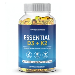 Cápsulas de Gel Suave de Vitamina D3 + K2 de Marca Privada OEM, Suplemento para el Soporte Óseo e Inmunológico, Fabricante y Proveedor al por Mayor - Product Image 1