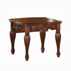 Table d'appoint en cerisier avec pieds cannelés tournés, élégant meuble de salon - Product Image 4
