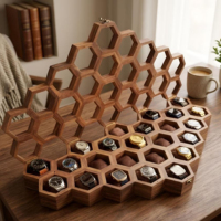 Boîte de présentation de montres en bois avec éclairage LED et intérieur à motif fibre de carbone par AYAANS