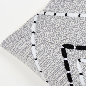 Funda de Cojín Boho Texturizada Gris y Negra Tejida a Mano, Funda de Almohada Decorativa Hecha a Mano para Sofá, Dormitorio, Sala de Estar, Decoración del Hogar - Product Image 3