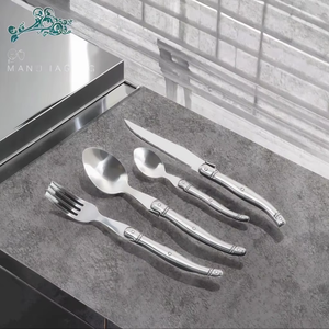 Classic unique finished stainless steel besteck <b>set</b> with fabulous handles ideal for use in schools, offices, and cafeterias - Product Image 5