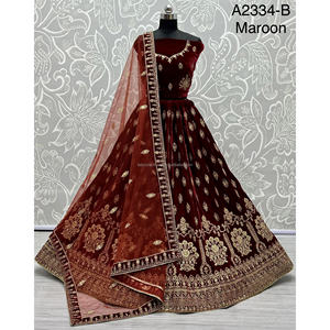 Fabzone Indian Bridal Velvet Collections Robes de mariée avec Zarkhan Work for Brides - Product Image 3