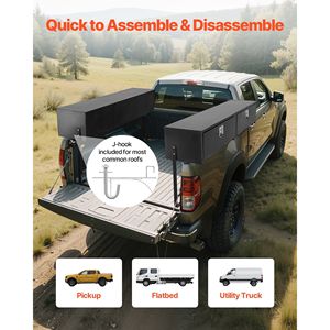 Cassetta Portautensili per Camion Topsider 72 X 13 X 16 Pollici in Acciaio al Carbonio Nero Resistente con Doppia Porta a Ribalta e Chiusura di Sicurezza - Product Image 4