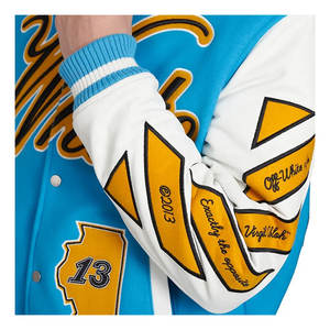 Veste universitaire classique pour homme à manches longues, 100 % laine, avec impression personnalisée, patchs en chenille et logo, style baseball - Product Image 3