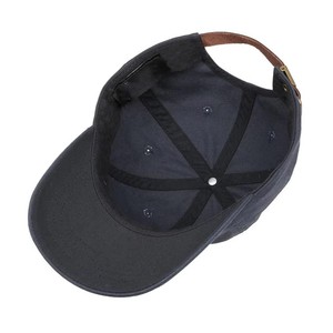 Casquette de baseball délavée personnalisée à 6 panneaux avec sangle en cuir, style vintage, en coton, ajustable, pour un look décontracté - Product Image 4
