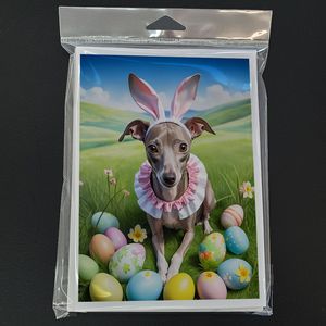 Paquete de tarjetas de felicitación Italian Greyhound Easter Egg Hunt 8 Whimsical A7 Tamaño 5x7 Tarjetas de notas en blanco con sobres - Product Image 3