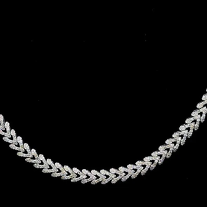 Cadena de plata de ley 925 con diamantes de moissanita VVS, estilo Iced Out, corte brillante redondo VVS, joyería hip hop para uso unisex. - Product Image 2
