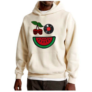 Streetwear Oversized <b>Pullover</b> Hoodie Custom Chenille Embroidery Patch Towel Terry <b>Mens</b> Hoodie Button Detail Wholesale - Product Image 2