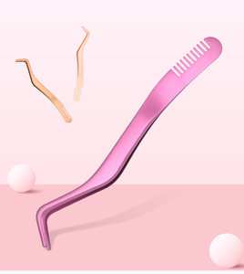 Pince à épiler applicatrice de cils en acier inoxydable, peigne de précision de 10 mm de longueur, pointe lisse pour l'épilation des sourcils, accessoires et outils - Product Image 5