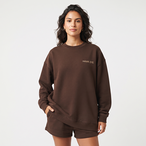 Sudadera Extra Grande de Algodón Suave para Mujer, Diseño Personalizado, Hombros Caídos, Manga Larga, Bordado Personalizado - Product Image 5