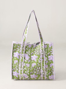 Assorted Floral Quilted Cotton Tote <b>Bags</b> | Handmade Block Print Shoulder <b>Bags</b> | Wholesale Tote Collection - Product Image 2