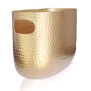 Seau à glace en métal doré Pure Source India pour boissons premium, champagne et vin – Idéal pour les fêtes, bars et divertissements à domicile - Product Image 1