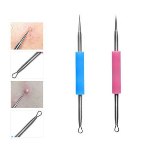 <b>Blackhead</b> Remover Comedone <b>Extractor</b> Curved <b>Blackhead</b> Tweezers Kit Professional Stainless Pimple Acne Blemish Removal - Product Image 1