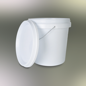 Seau de rangement cylindrique multi-usage en acrylique vierge de 17 L pour faux cils, cosmétiques et emballages de lotions, avec couvercle à rabat blanc - Product Image 6