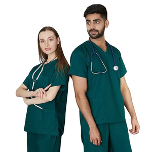 Hot Selling Fashionable Short Sleeve V-Neck Nurse Working <b>Clothes</b> Nursing Uniform <b>Scrubs</b> Uniform Tops for Men and Women - Product Image 5