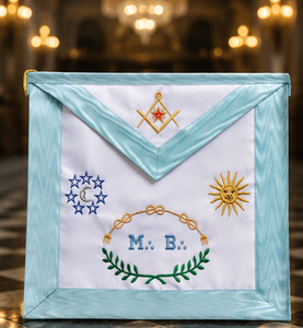 Insignia del Rito Francés, Bordado a Mano Profesional en Satén o Cuero Sintético, con Pasador de Seguridad, Regalia Masónica Ceremonial de Primera Calidad - Product Image 4