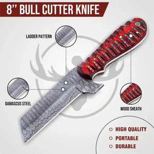 Lightweight Damascus Steel Knives <b>Tool</b> for Camping Fishing High Quality Customized Knife With Ergonomic Red Micarta handle - Product Image 4
