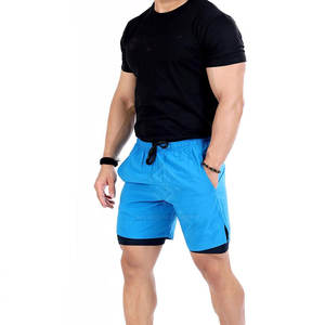 Design Your Own Logo Men Double <b>Layer</b> Shorts Solid Casual Quick Dry Breathable Eco-Friendly High Quality Best Selling - Product Image 3