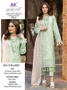 Costume Salwar Premium pour femmes 100% coton et viscose disponible en différentes tailles Collection pelouse d'été pour femmes pakistanaises - Product Image 2