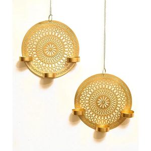Handmade Gold Mandala <b>Wall</b> Hanging Candle Holder Set Decorative Boho Tealight <b>Sconce</b> Home Decor <b>Wall</b> Hanging Tea <b>Light</b> Holder - Product Image 2