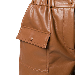 <b>Women</b> Premium Quality Breathable Eco-Friendly Button <b>Fly</b> Hot Looking Shorts Solid Color Shiny Mini Mid Waist Pockets Oem Service - Product Image 6