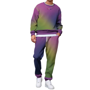 Ensemble de survêtement décontracté pour homme, coupe-vent et respirant, avec sweat à capuche court zippé et short, idéal pour l'entraînement et le jogging, personnalisable avec logo, en coton, pour l'été, pour adulte - Product Image 1