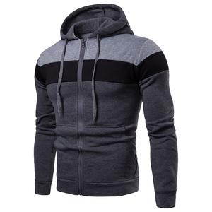 Nueva cremallera con capucha para hombre, empalme de color, Top deportivo, aislamiento de lana, ropa informal, Top deportivo con capucha, cremallera, sudadera cómoda con capucha-Da - Product Image 1