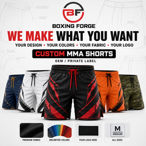Shorts de Muay Thai Den Of Wolves rouge et noir avec impression par transfert thermique, vêtements de sport pour hommes - Product Image 4