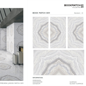 Elegante Baldosa de Porcelana Brillante de Gran Formato 600x1200, Superficie Pulida Premium, para Paredes y Pisos, Uso Interior y Exterior Moderno - Product Image 1