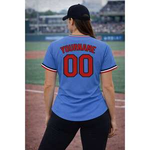 Maillots de baseball personnalisés brodés pour hommes, vente en gros OEM, avec boutons, uniformes de baseball sur mesure - Product Image 6