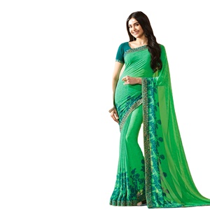 FATEMA FAISHION Blusa de Saree de Georgette de Alta Calidad para Mujer, Diseño Digital Estampado, Estilo Bollywood, para Uso Diario, Fiestas, Bodas, Estilo Indio - Product Image 1
