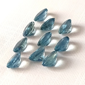 Piedra Preciosa Suelta de Aguamarina Natural Azul Santa María Calibrada de 7x5 mm, Corte Ovalado de 7.90 Quilates para Joyería, 10 Piezas - Product Image 2