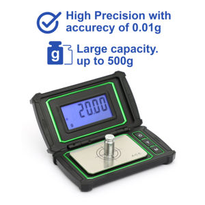 Mini balance numérique de poche pour bijoux, 500g, précision 0,01g, écran LCD rétroéclairé, alimentation par piles, mesure du poids - Product Image 5