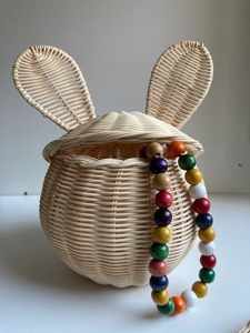 Panier en rotin à oreilles d'ours, paniers de rangement faits à la main, rotin naturel, moderne, multifonctionnel, fabriqué au Vietnam - Product Image 2