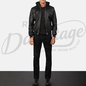 Premium Men’s Nappa Leather MA-1 Flight <b>Jacket</b> Custom Ribbed Trim <b>Pilot</b> Bomber Wholesale Genuine Leather Urban Coat - Product Image 5