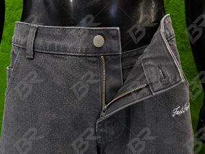 Shorts en jean foncé tissé vintage pour homme, imperméables et respirants, à taille mi-haute avec cordon de serrage et poches, style décontracté et sportif - Product Image 5