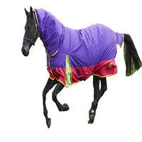 Couverture d'équitation imperméable et respirante Ripstop pour chevaux, modèle Combo Hiver, avec quincaillerie en acier inoxydable et col montant