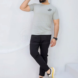 Low MOQ Wholesale Men <b>Knitted</b> T-Shirts <b>Set</b> Street Wear Solid Color Men <b>Knitted</b> T-Shirts <b>Set</b> - Product Image 4