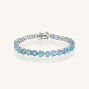 Pulsera de Topacio Azul en Plata de Ley 92.5 KLSB-20644 - Product Image 1