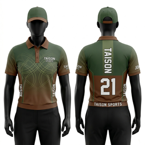 Custom Women Snooker Jersey 180 GSM Polyester Fabric Lightweight Breathable Brown With Green Side Panels Sublimation Printed <b>Log</b> - Product Image 4