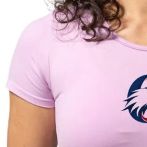 Camiseta Deportiva Ajustada de Manga Corta Rosa Claro para Mujer, para Gimnasio, Fitness, Yoga, Entrenamiento, Ropa Deportiva Transpirable - Product Image 5