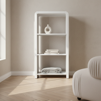 Étagère de présentation gonflable moderne blanche et écologique à 3 niveaux, bibliothèque, meuble de rangement ouvert pour salon