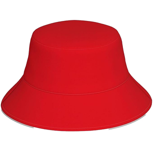 <b>Red</b> <b>Bucket</b> <b>Hat</b> Unisex Solid Color Casual Spring Summer Travel Wear Adult Canvas Style 3D Embroidery Packable 100% Cotton - Product Image 1