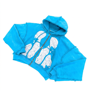 Sweat à capuche zippé tendance, design personnalisé, fabrication professionnelle, impression sérigraphique, en vente. - Product Image 3