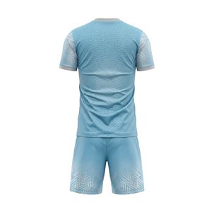 Conjunto de Uniforme de Fútbol Azul Claro Degradado, Jersey Sublimado Transpirable con Pantalones Cortos a Juego, Ropa Deportiva Profesional para Clubes - Product Image 2