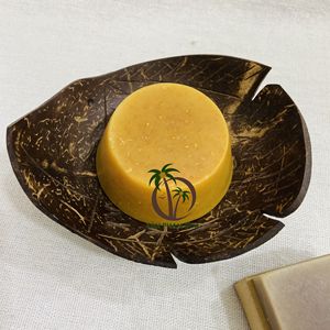 Porte-savon en coquille de noix de coco sculpté naturel porte-plateau biodégradable pour un approvisionnement de bain et de toilette élégant et bon marché - Product Image 2
