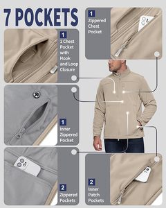 Veste softshell imperméable pour homme, doublée de polaire, coupe-vent, légère, idéale pour les voyages, la randonnée et le golf - Product Image 3