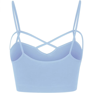Sujetador deportivo para mujer de ajuste cómodo: detalle de tirantes elegantes, material elástico transpirable para entrenamiento y comodidad diaria - Product Image 4
