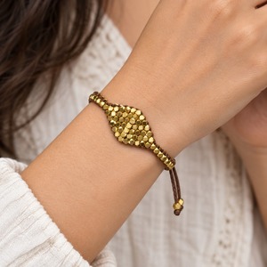 Pulsera Boho con Cuentas en Forma de Pirámide Chapada en Oro, Joyería Unisex de Aleación, Pulsera de Moda Estilo Bohemio - Product Image 2